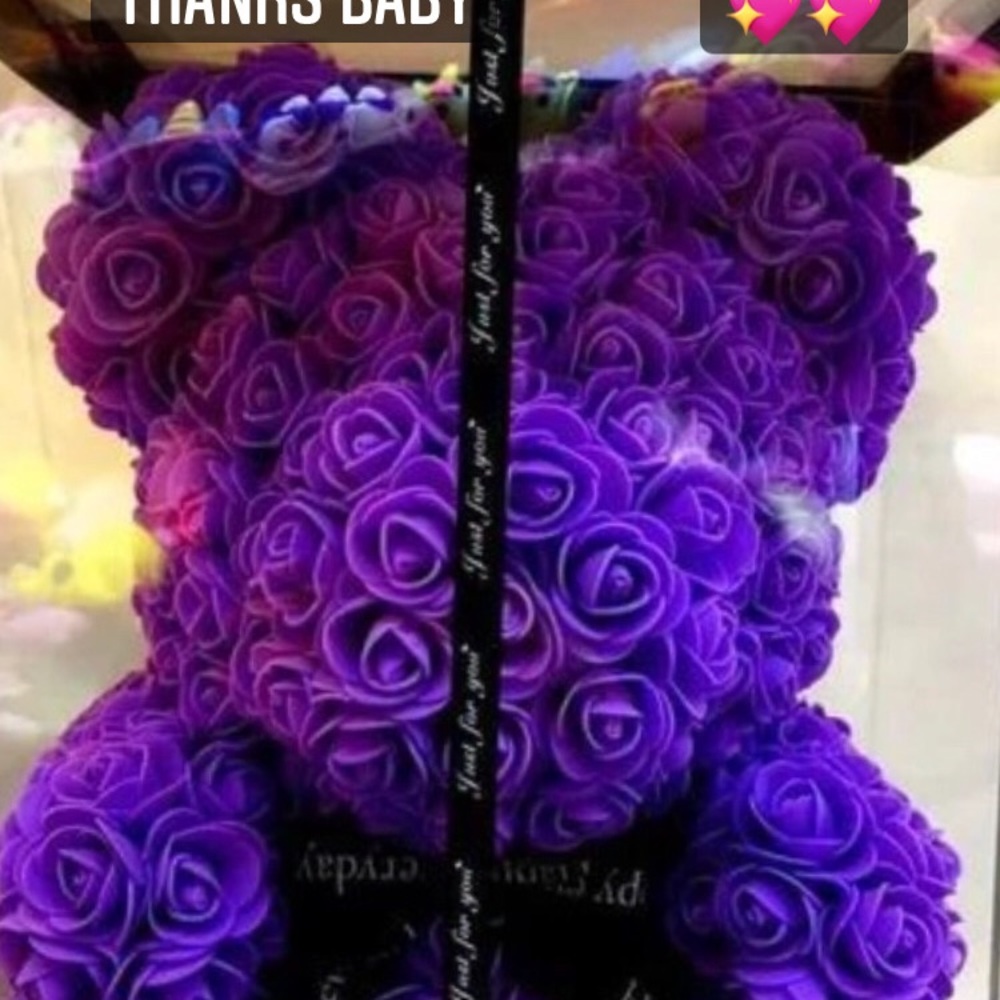 Purple rose teddy bear 💜